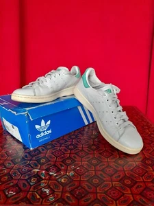 Ladies Adidas Leather Trainers White Stan Smith Boxed Size Uk 5 VGC - Picture 1 of 12