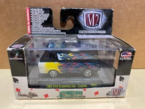 1/64 M2 WILD CARDS 1965 FORD ECONOLINE CUSTOM VAN BLACK WITH FLAMES - Picture 1 of 2