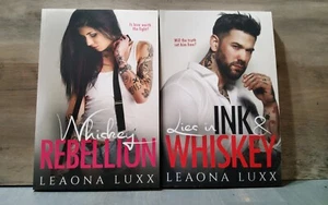 Leona Luxx Book Lot 1/2 Lies in Ink & Whiskey Whiskey Rebellion Signed PB Erotic - Picture 1 of 6
