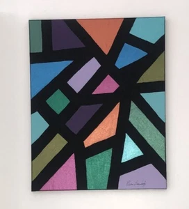 "Arte abstracto acrílico pintado a mano por Fran Bernholz - (1) 16""x20" - Imagen 1 de 3
