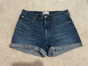 Everlane Size 30 Organic Cotton High Rise Cuffed The Denim Shorts - Picture 1 of 7