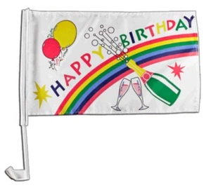 Happy Birthday Bandiera Auto Bandiere Auto Bandiere 30x40cm - Foto 1 di 1
