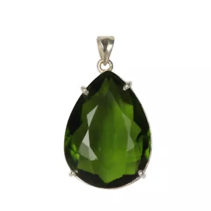 Beauty Peridoto Topazio Gemma 925 Argento Sterling Fatto a Mano Ciondolo G-8 - Foto 1 di 5