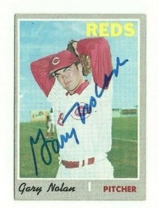 Gary Nolan 1970 Topps autographed auto signed card Reds