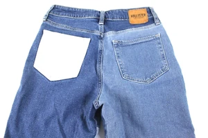 Hollister High Rise Mom 3R, 26/27 Patch Look Denim Jeans    #C982 - Picture 1 of 7