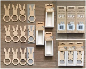 12 Fun Table Wood Bunny Napkin Rings From Kohl’s (3 boxes of 4) NWT - Picture 1 of 1