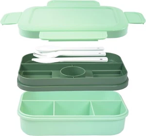 Brotdose 2-lagig Bento Box für Erwachsene mit 8 Fächern Auslaufsicher / UK - Bild 1 von 14