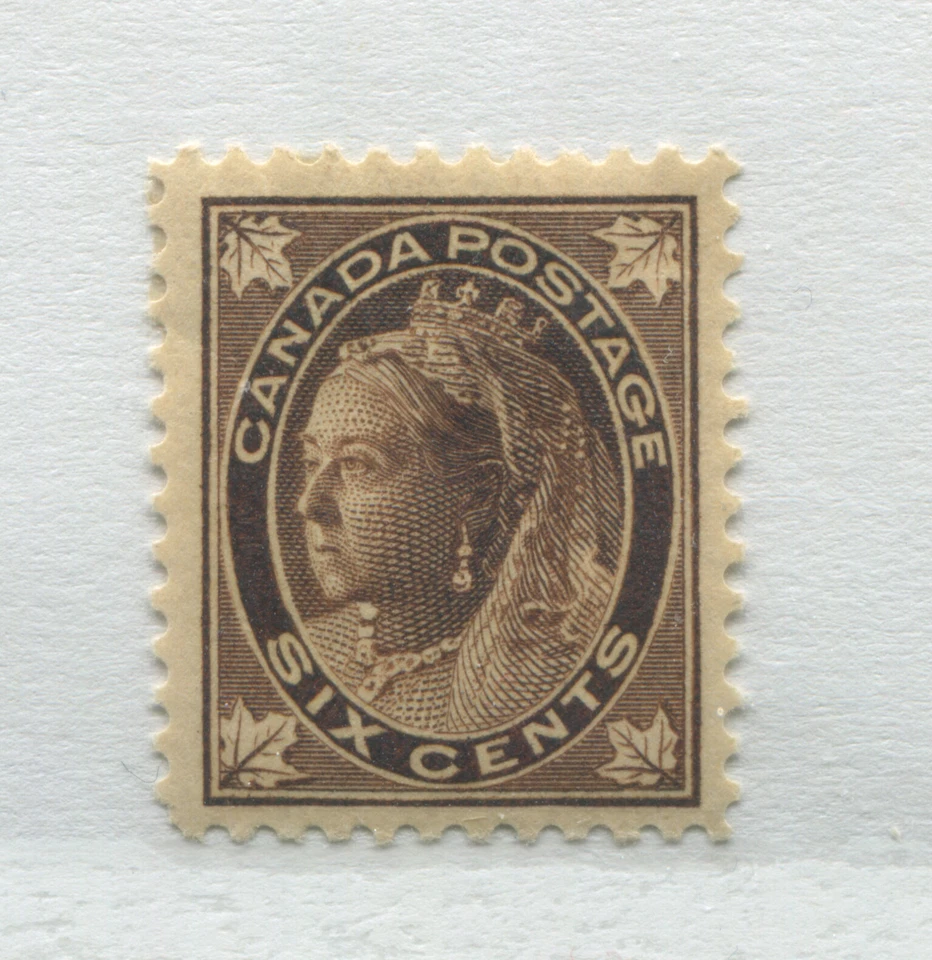 1897 QV 6 cents Leaf mint o.g. hinged - Image 1 of 1