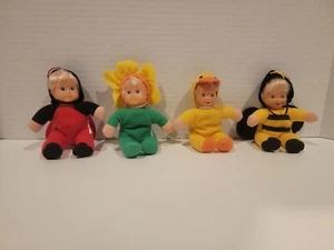 Vtg Lot of 4 Meritus Baby Beans Teeny Beans 5" Doll (1997) - Picture 1 of 6