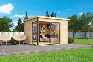 44mm Gartenhaus 300x300cm + Schiebetür + Fußboden Gerätehaus Holzhütte Holz Haus - Bild 1 von 7