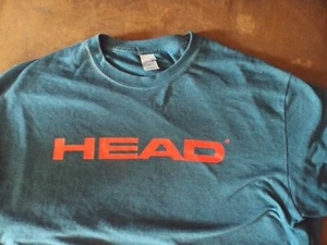 HEAD Tennis Logo T-Shirt Größe L Herren Grün Gildan - Bild 1 von 3