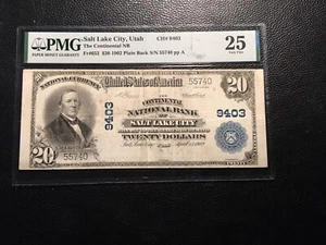 National Bank note Salt Lake City Utah PMG 25  Discoloration Hard To Find State - Picture 1 of 3