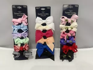 Faded Glory Toddler Girl’s Multi Color Hair Bow/Clips Accessory 3 Packs 18 Total - Picture 1 of 8