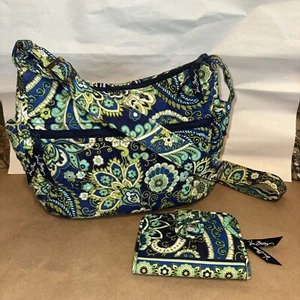 Vera Bradley Geldbörse und Geldbörse EUC grün/blau/weiß/blaugrün Umhängetasche - Bild 1 von 21