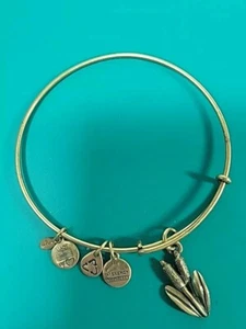 ALEX & ANI Sacred Garden Cattail Bangle Bracelet Russian Gold Adjustable - Picture 1 of 7