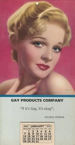 VINTAGE "IF IT'S GAY, IT'S OK" 1940 GAY PINUP CALENDAR GAY PRODUCT CO ATLANTA GA - Picture 1 of 1