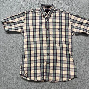 Lucchese Shirt Mens M Plaid Button Down Cotton Western Cowboy Classic Rodeo - Picture 1 of 11