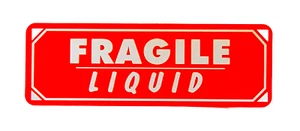 Fragile Liquid Stickers | 1"x3" Adhesive Label | 5 RLS 1500 Labels Total - Picture 1 of 3