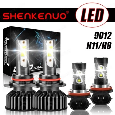 For GMC Acadia 2013-2019 4x LED Headlight Hi/Lo + Fog Light Bulb Combo Kit 6000K - Image 1 of 4