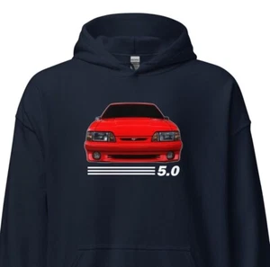 Ford Mustang GT 5.0 Hoodie Mens Car Enthusiast Sweatshirt Fox Body Pullover - Picture 1 of 10