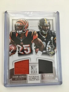 F71728 2013 National Treasures NFL Ausrüstung Dual Trikot Giovan Bernard/Leveon Bell - Bild 1 von 1