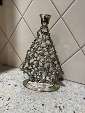 Vintage Godinger Sterling Silver Plated Christmas Tree Candle Holder 10”