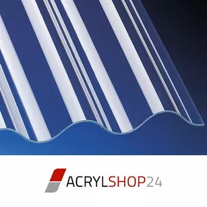 Acrylglas Plexiglas® Profilplatten Lichtplatten Acryl 130/30 P8 Sinus klar 3mm  - Bild 1 von 1