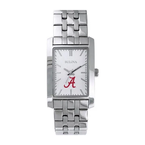 Women's Alabama Crimson Tide Bama Bulova Silver Rectangle Watch Cover