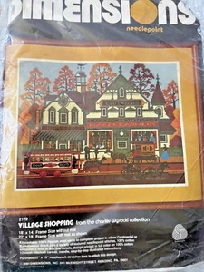 Dimensions Village Shopping Needlepoint Kit Charles Wysocki #2172 Open Package - Bild 1 von 7