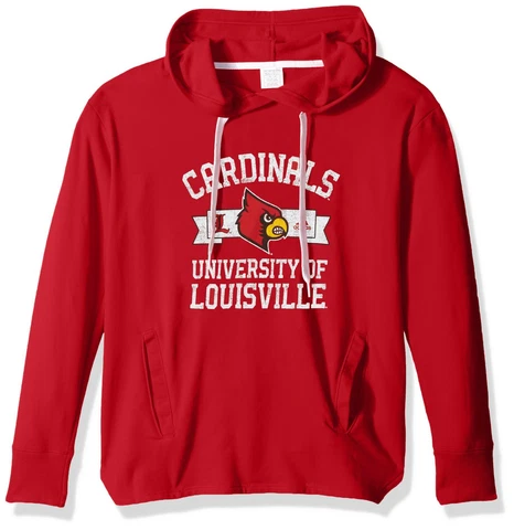 NCAA Louisville Cardinals Adult Women Mascot Banner Arch Fleece Hood, Small Cover
