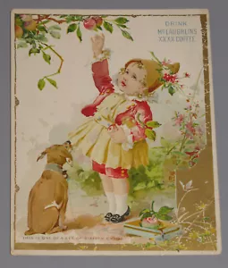 Pubblicità vintage McLAUGHLINS XXXX COFFEE GIRL RACCOGLI MELE VITTORIANA TRADE CARD - Foto 1 di 2