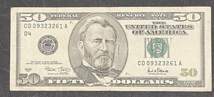Series 2001 ~ Cleveland $50 Fifty Dollar Bill Note FRN ~ CD09323261A ~ Odometer - Picture 1 of 3