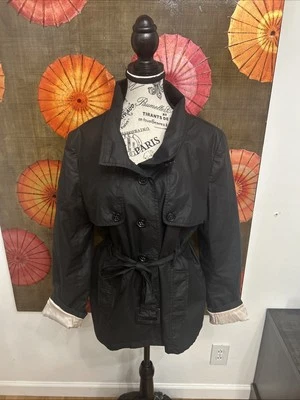 H&M Belted Trench Coat W/Pink Lining & Cuffs Dark Academia Chic Streetwear Sz 14 - Image 1 of 4