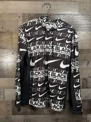 Nike Black x COMME des GARCONS CDG Black/ White All Over Print Men’s Size Large - Image 1 of 4