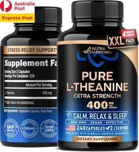 L Theanine 400 Mg | L-Theanine Stress Relief | Extra Strength Supplement | Made - Picture 1 of 14