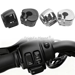 Black/Chrome Hand Control Switch Housing Cover For Harley Softail Sportster Dyna - Picture 1 of 26