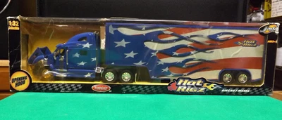 Jada Toys Hot Rigz Peterbilt Remolque Bandera Americana 23152 - Semi EE. UU. 1:32 *LEER* Foto 1 de 4