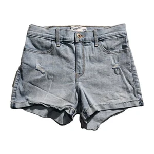 Abercrombie Kids Girls High-Rise Shortie Short Blue Jean Adjustable Size 13/14 - Picture 1 of 3