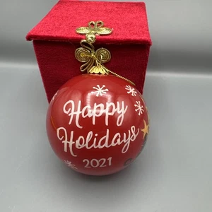 LI BIEN Frohe Weihnachten 2021 Glaskugel Ornament Haus Pier 1 - Bild 1 von 5