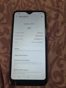 SAMSUNG GALAXY A01, CRICKET WIRELESS (SM-A015AZ) CLEAN/Reduced Price. - Picture 1 of 4