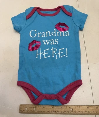 Kidgets 0-3 Month Baby Girl Infant One Piece Outfit "Grandma Was Here" - Image 1 of 4