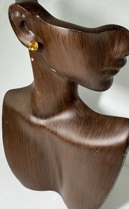 14K Yellow Gold Amber Stud Earrings (RD1) - Picture 1 of 13