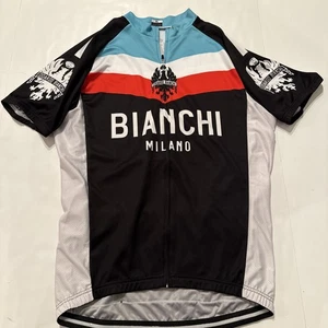 Bianchi Milano Radtrikot Herren Gr. XL Edoardo Italy Full Zip Gesäßtaschen - Bild 1 von 10