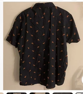 Camisa con botones Molokai Surf Co para hombre talla XL azul oscuro estampado de pizza - Imagen 1 de 7