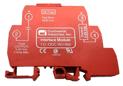 CONTINENTAL INDUSTRIES INC INTERFACE MODULE I.O.-ODC-RO-060 3 AMP FUSE - Image 1 of 4