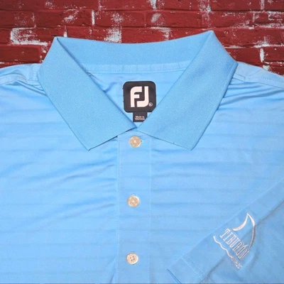 Polo Tiburon Golf Club FootJoy FJ Tonal Brezo Rayas Lisle Para Hombres XL Azul Usado en Excelente Condición Foto 1 de 4