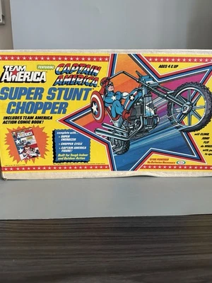 Capitán América 1982 de colección - Team America Super Stunt Chopper - Marvel RARO 🔵🔴 Foto 1 de 4