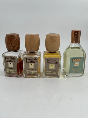 Lote de 4 colonia de cuero inglés, after shave y almizcle. Usado. Foto 1 de 4