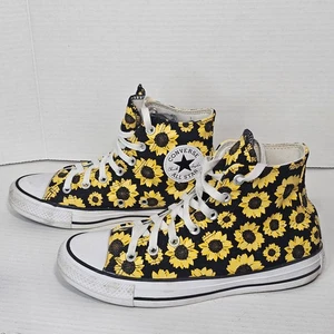 Camisetas altas Converse Chuck Taylor girasol para mujer’s 7,5 para hombre’s 5,5 florales usadas - Imagen 1 de 14