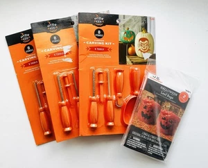 3 Pumpkin Carving Kits “Hyde & Eek” Boutique & 1 Giant Pumpkin Leaf Bag 🎃  - Picture 1 of 3